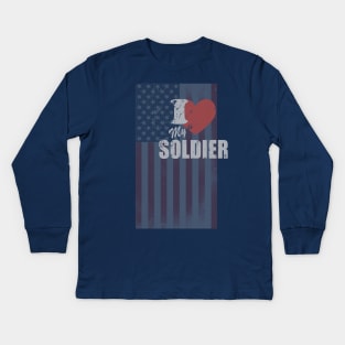 I Love My Soldier Kids Long Sleeve T-Shirt